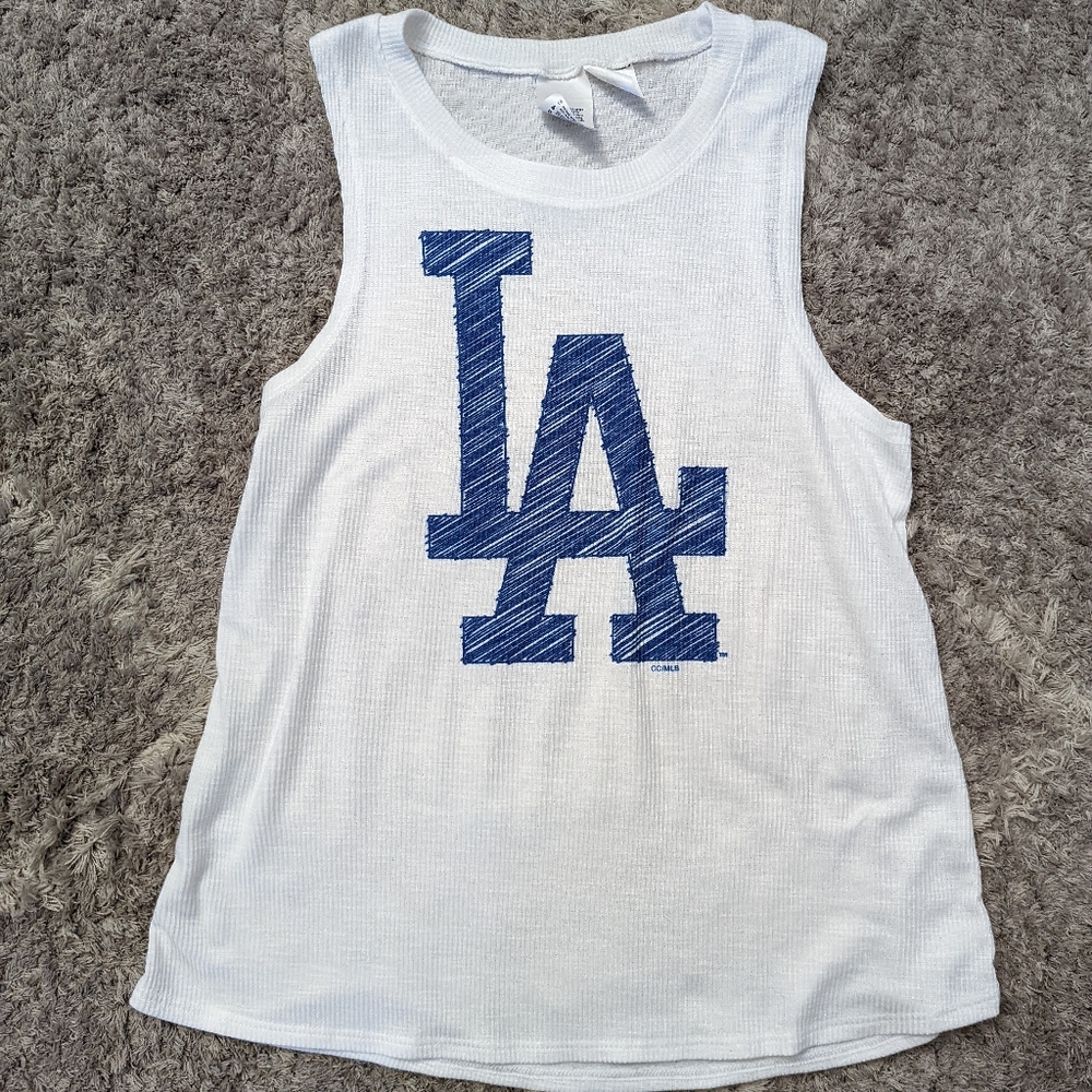 Women's Los Angeles Dodgers Concepts Sports White Gable Knit Top